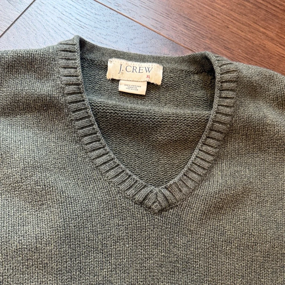 J. Crew Vintage J.Crew '90s cotton V-neck sweater Size XL C27-016 - Picture 7 of 8
